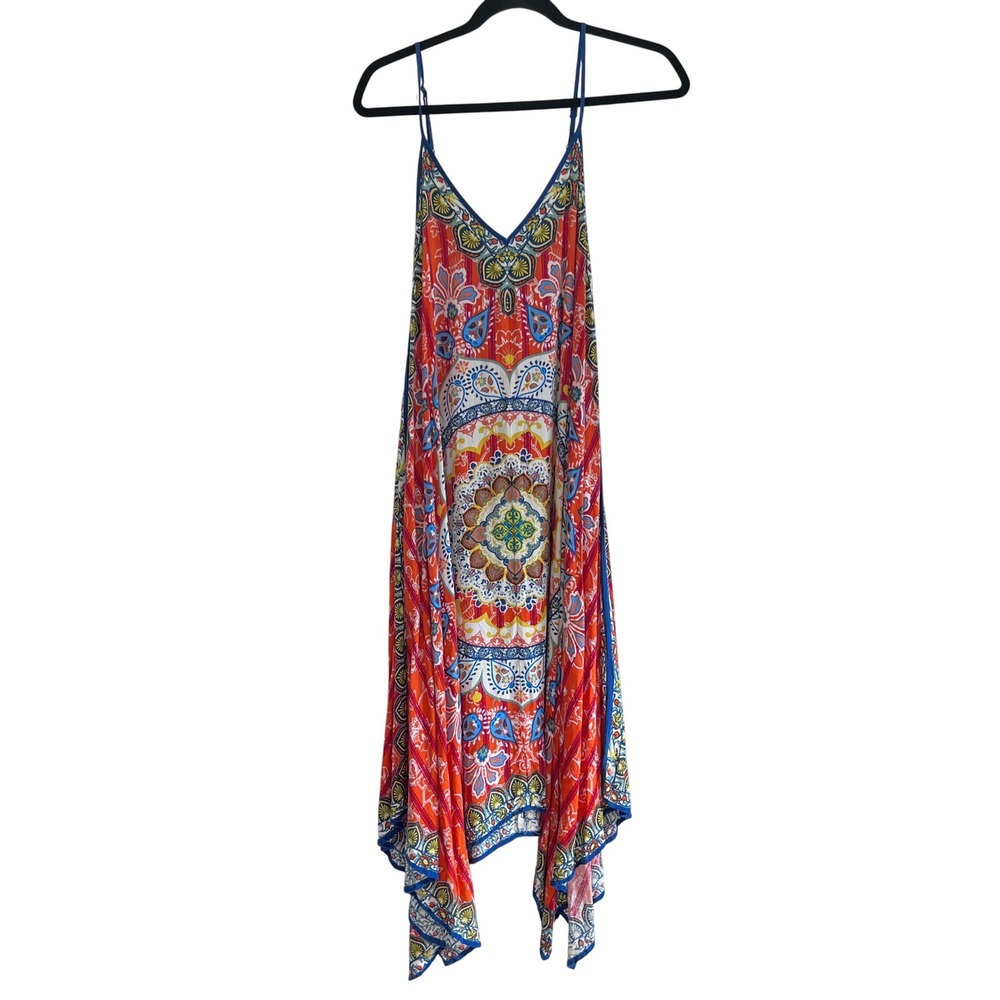 Jealous Tomato Colorful Mandela Print Sleeveless Handkerchief Dress - Size S
